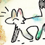 a rather proud and colorfully smudged dogthing