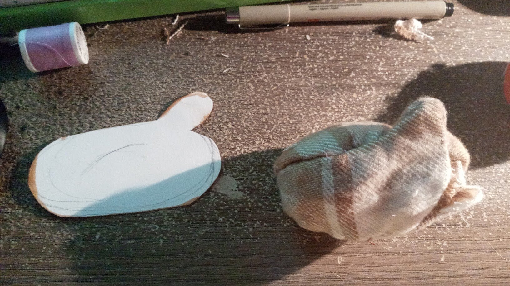 another photo of the same description, but it's of the side of the head and the cutout i did for it